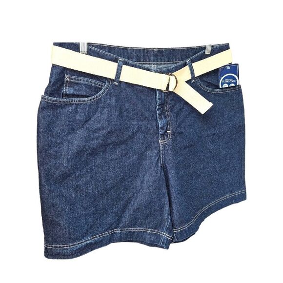 RYDERS BY LEE Plus Size Dark Blue Belted Jeans Shorts SIZE 18W - Picture 3 of 14